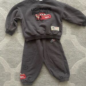 Zara Kids Gray Lightning McQueen Matching Set